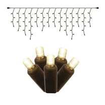 Vickerman 70 Warm White LED Icicle Light on Brown Wire, 9' Christmas Light Strand.