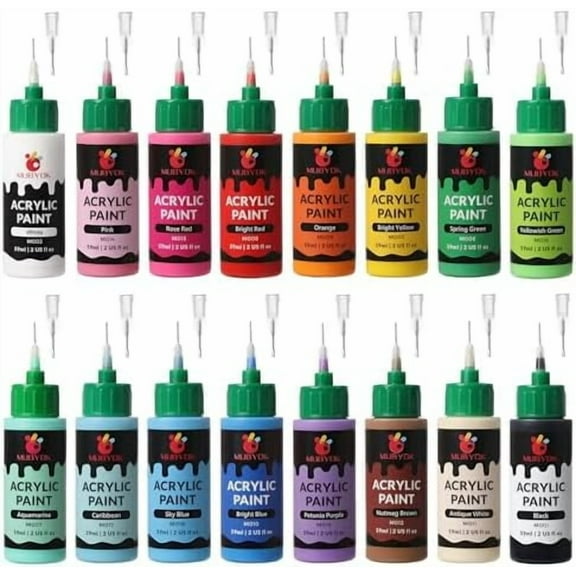 2oz Matte Acrylic Paint Set with Precision Applicator Cap for Car Freshie Painting, Drawing and DIY Arts & Crafts Supplies for Adults(Pack of 16)
