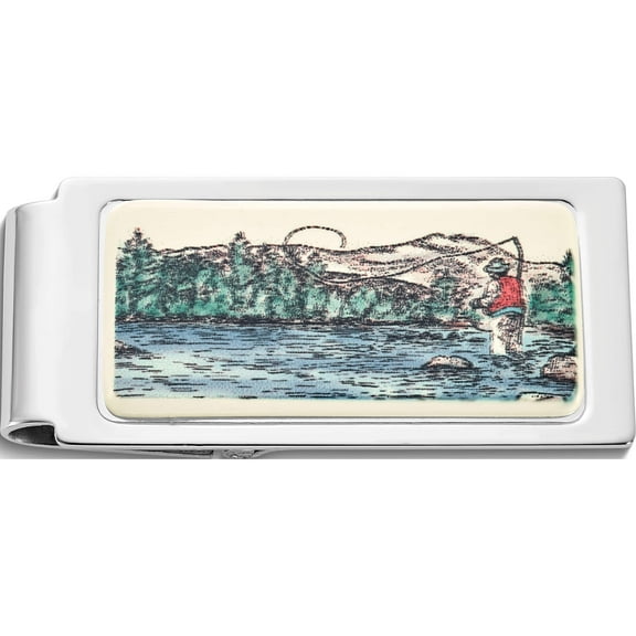 Fashion Barlow Designs Color Fisherman Hinged Money Clip (2 X 1) Made In China gm12249