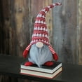 thumbnail image 3 of Northlight 19" Gray and Red Felt Sitting Santa Claus Christmas Gnome with Striped Sleeves, 3 of 3