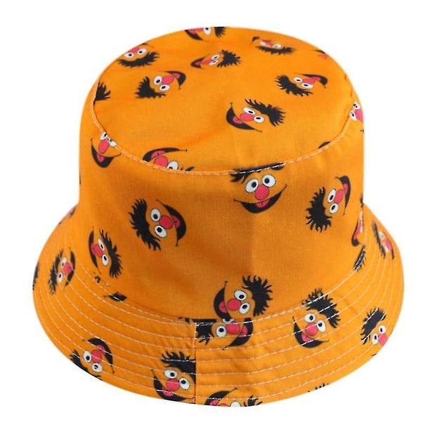 Gorros de pesca reversibles laterales con estampado de dibujos animados, sombrero de cubo, sombreros de pescador bonitos para mujeres y hombres