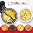 thumbnail image 4 of Holstein Housewares 2-Egg Non-Stick Omelet & Frittata Maker, White/Stainless Steel - Quick Breakfast Cooker for Pancakes and More – Makes 2 Individual Portions, 4 of 9