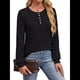 thumbnail image 3 of Suéter para Mujer, Camisetas Henley de Larga, Túnicas para Usar con Leggings, Suéteres de Cuello Redondo A . Negro L, 3 of 8