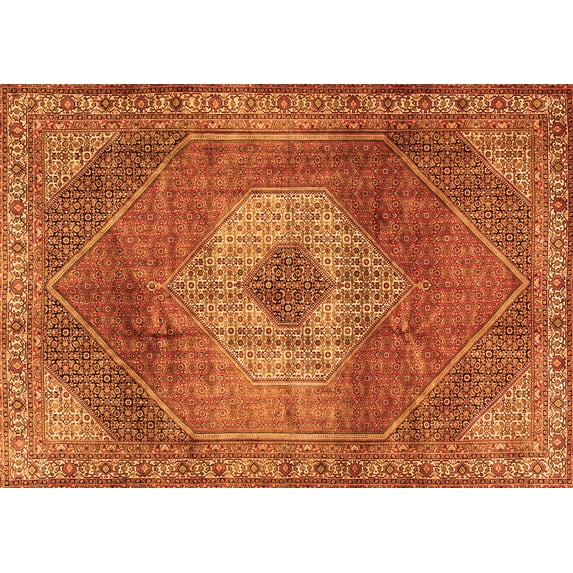 Ahgly Company Machine Washable Indoor Rectangle Persian Orange Traditional Area Rugs, 2' x 3'