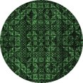 thumbnail image 1 of Ahgly Company Indoor Round Abstract Emerald Green Modern Area Rugs, 3' Round, 1 of 4