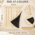 thumbnail image 4 of No-Drill Adhesive Blackout Curtains, Lace Double Layer Thermal Insulated Light-Filtering Drapes, Room Darkening Reusable for Bedroom Bay Window Living Room, Khaki, 4 of 7