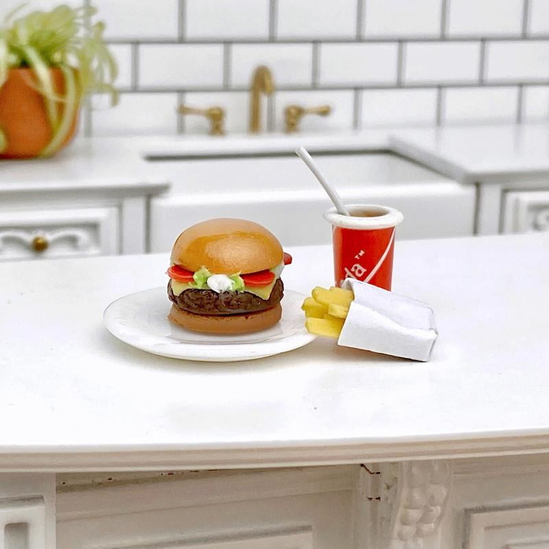 10 Dollhouse Miniature Double Cheeseburgers*Doll Mini Tiny Food Hamburger Burger 