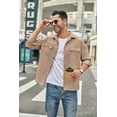 thumbnail image 7 of COOFANDY Men's Casual Shirt Jacket Long Sleeve Button Down Overshirt Lightweight Shacket with Pockets, 7 of 7