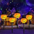 thumbnail image 4 of BNNG LED Halloween Post Light String - 5 Pack Solar Jack O Lantern Stake String Lights - Orange Halloween Pathway Decor for Outdoor Halloween Yard Display, 4 of 4