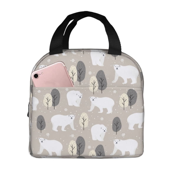 Easygdp winter Snowflake beer Bolsa Térmica Premium - Tela Oxford Impermeable, Gran Capacidad, Bolsillo Frontal, Unisex para Trabajo, Escuela, Actividades al Aire Libre y Picnics