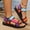 Multicolor, variant on KEVCHE Leather Sandals for Women, Open Toe Adjustable Ankle Strap Slingback Platform Sandals, Wide Width Strappy Summer Casual Dressy Beach Vacation Shoes, Lightweight Chunky Sole Walking Sandals