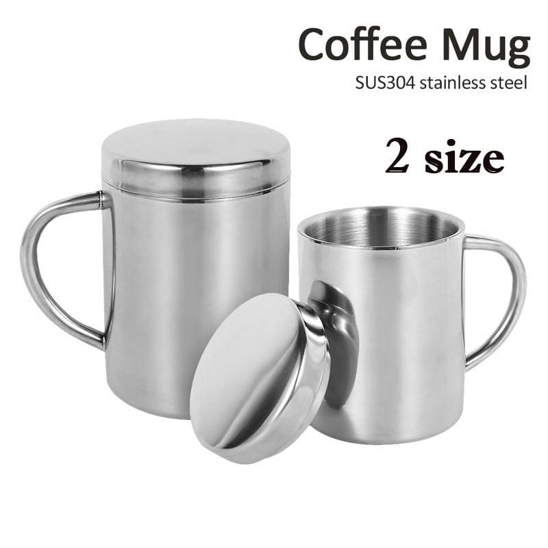 Lid Handle Cup Coffee Mug Stainless Steel Cup Insulated Coffee Cup ...