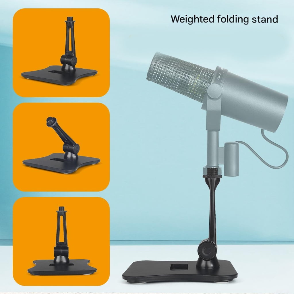 Adjustable Microphone Mount Mic Desktop Stand With Sturdy Aluminum Alloy Construction For Professional Sound Setups