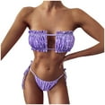 thumbnail image 2 of LSLJS Bikini Sexy Froncé pour Femmes Rehausseur Rembourré Ensemble de Plage, 2 of 7