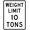 Color 4335, variant on Weight Limit 10 Tons Sign Regulatory Traffic Signs Metal Sign Tin Sign 12x16 Inch - Caution Safety Warning Security Signs Indoor & Outdoor Signs for Home, Office, Work