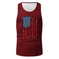 thumbnail image 3 of kpoplk 4th of July American Flag Patriotic Tank Top Shirts Mens Muscle Short Sleeved Graphic Gym Workout Shirt(Wine,XL), 3 of 5