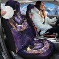 thumbnail image 2 of Garronmavis Purple Butterflies 2 PCS Fluffy Car Seat Covers for Front Seat Cushion Auto Seats Cover Universal fit for SUV Sedan Van, 2 of 7