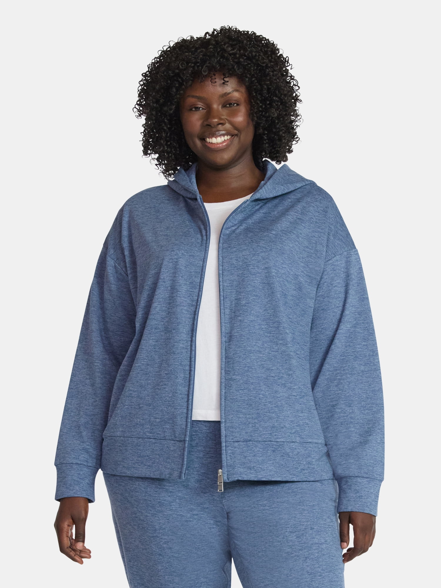 Athletic Works Women's Plus Size Lightweight Zip-Up Hoodie with