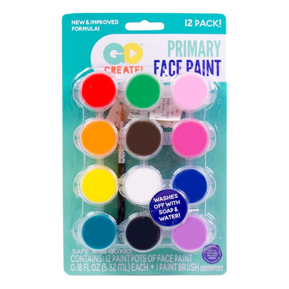 Go Create 12 Color Primary Face Paint, 12 Paint Pots - Walmart.com