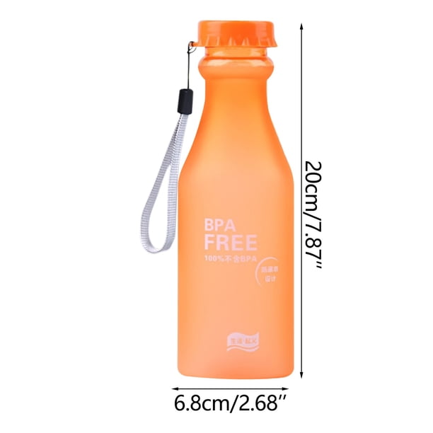 Pisexur Batería de cocina Botella de plástico de 550 ml, transparente, mate, portátil, resistente a las roturas, para deportes al aire libre, viajes, a prueba de fuga para la cocina del hogar