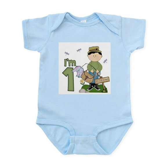 CafePress - Lil Fisherman First Birthday Infant Bodysuit - Baby Light Bodysuit, Size Newborn - 24 Months