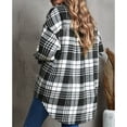 thumbnail image 4 of Mujeres Plaid Chaquetas Otoño e Invierno Engrosamiento Flojo Ocasional de Las Mujeres de Manga Larga de Solapa Botón Abajo Camisa LC8511656 Negro S, 4 of 6