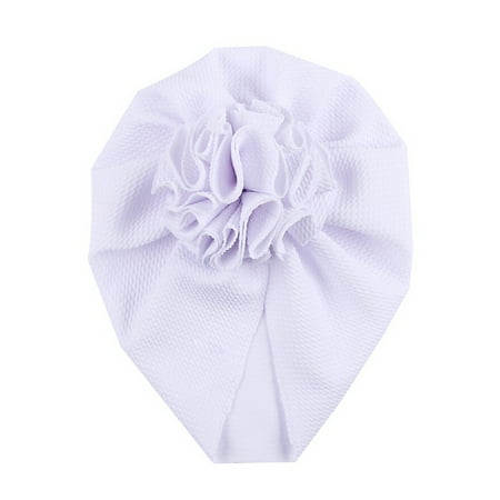 

Farrubbyine8 Infant Flower Hedging Cap Wild Baby Cotton Pleated Turban Hat