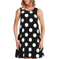 thumbnail image 1 of Fotbe Black and White Polka Dot Vestido de Verano sin Mangas para Mujer – Vestido Midi Línea A, Estilo Camiseta Floral, Vestido Playero Casual y Fluido, 1 of 7