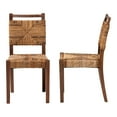 thumbnail image 3 of bali & pari Cordoba Natural Seagrass and Mahogany Wood 2-Piece Dining Chair, 3 of 9