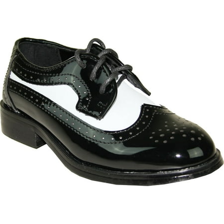 JEAN YVES Boy Dress Shoe JY03KID Wing Tip Two-Tone Tuxedo for Wedding, Prom and Formal