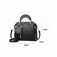 thumbnail image 5 of Bolso Xtellar Mujer Cartera Casual Vintage De Cuero Pu Color Negro, 5 of 5