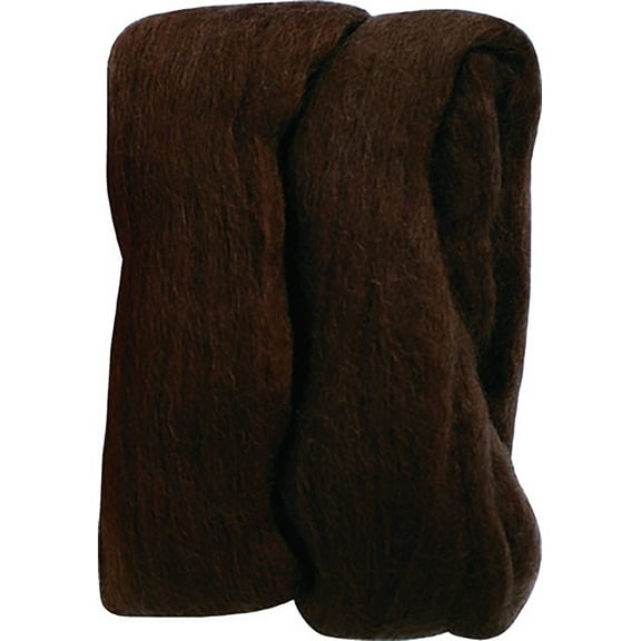 Clover Natural Wool Roving .3oz-Brown