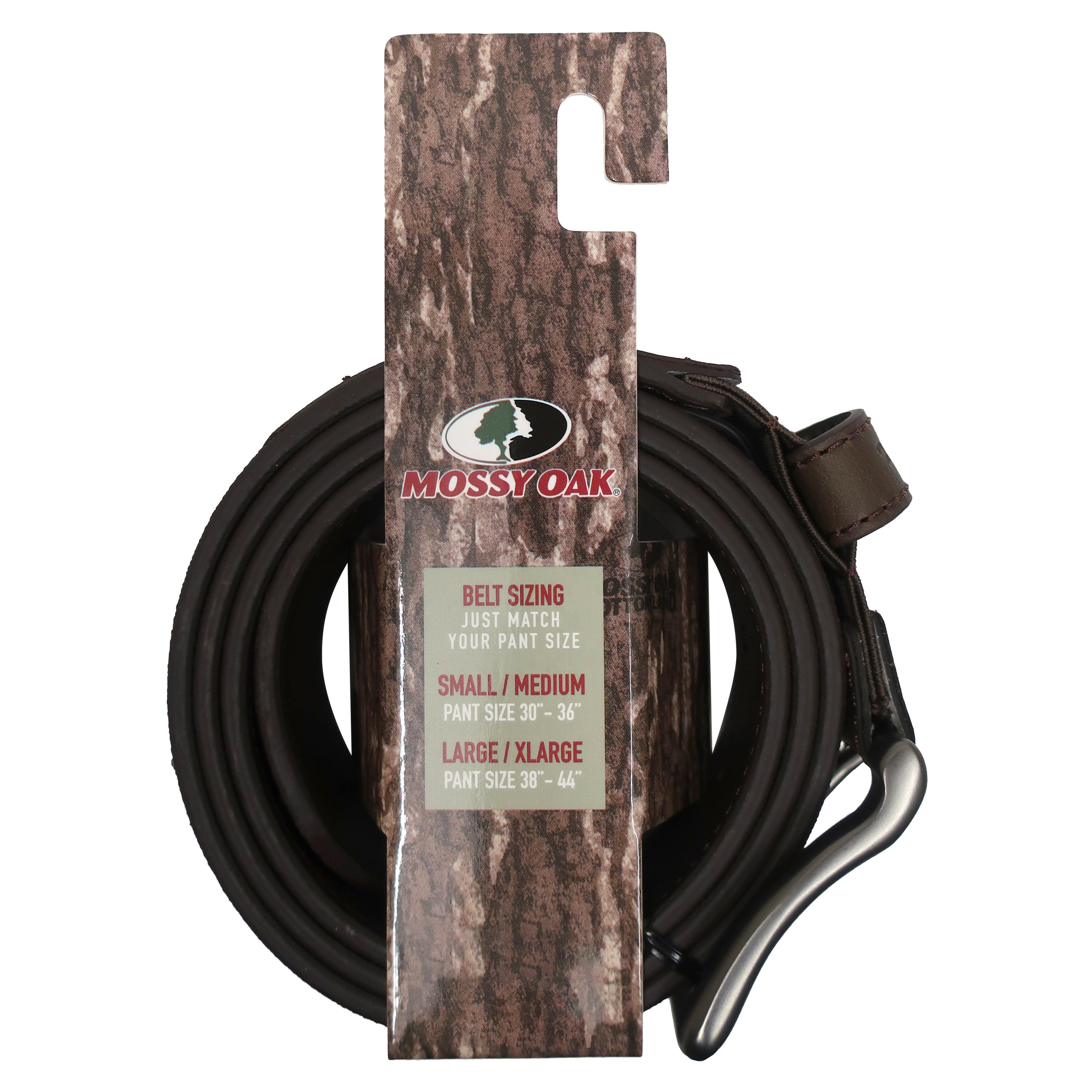 Mossy Oak Men's Bottomlands Stretch Belt Brown Tab Size L/XL