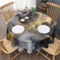 thumbnail image 3 of Black White Gold Marble Pattern Round Tablecloth 60"x60",Wrinkle Wipeable Table Cloth for Kitchen Dining Room Picnic Patio Party, 3 of 6