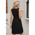 thumbnail image 3 of Womens Summer Dresses 2024 Sleeveless O Neck Buttons Midi Dress Fashion Casual Fit Elegant Boho Beach Vacation Sundress (Black,Small), 3 of 6
