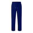 thumbnail image 5 of Thredzr Grey Sweatpants For Women Drawstring Trousers High Waist Wide Leg Baggy Solid Color Joggers Casual with Pockets Dark Blue XXL, 5 of 5