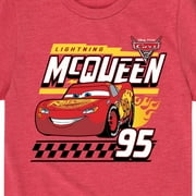 سيارات ديزني - Lightning McQueen 95 - تي شيرت رسومي للأطفال الصغار والشباب بأكمام قصيرة