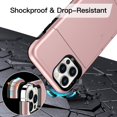 thumbnail image 5 of JETech Wallet Case for iPhone 12 Pro Max 6.7-Inch with Card Holder, Dual Layer Shockproof Protective Phone Cover, Sliding Hidden Slot (Rose Gold), 5 of 7