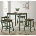 thumbnail image 4 of Furniture of America Popla Wood 5pc Counter Dining Set, Antique Green, 4 of 6