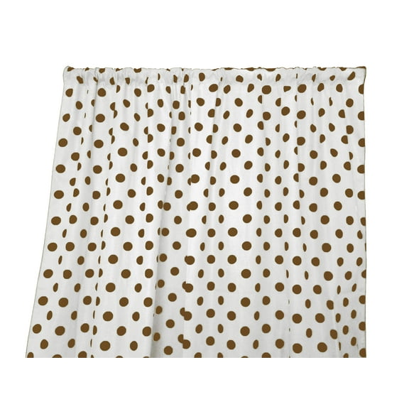 Cotton Curtain Polka Dots Print 58 Inch Wide / Brown on White