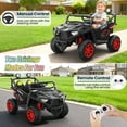thumbnail image 4 of Funcid 24 Volt Ride on toys, 2-Seater Ride on Cars with Remote Control, 400W Electric Car for Kids, Ride on UTV w/ Bluetooth, MP4, Seat Belts, Volume Adjustment, Suspension, Black, 4 of 8