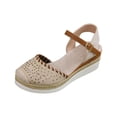 thumbnail image 2 of Women's Orthopedic Platform Wedge Sandals with Ankle Strap Summer Dressy 2026 Boho Espadrille Sandals for Beach Travel Beige 9.5, 2 of 7