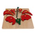 thumbnail image 1 of Juguete Montessori Rompecabezas de Animales y Plantas de Multicolor Creativo Imaginativo para Flor Sunnimix Clavija de madera Jigsaw Puzzle Toy, 1 of 8