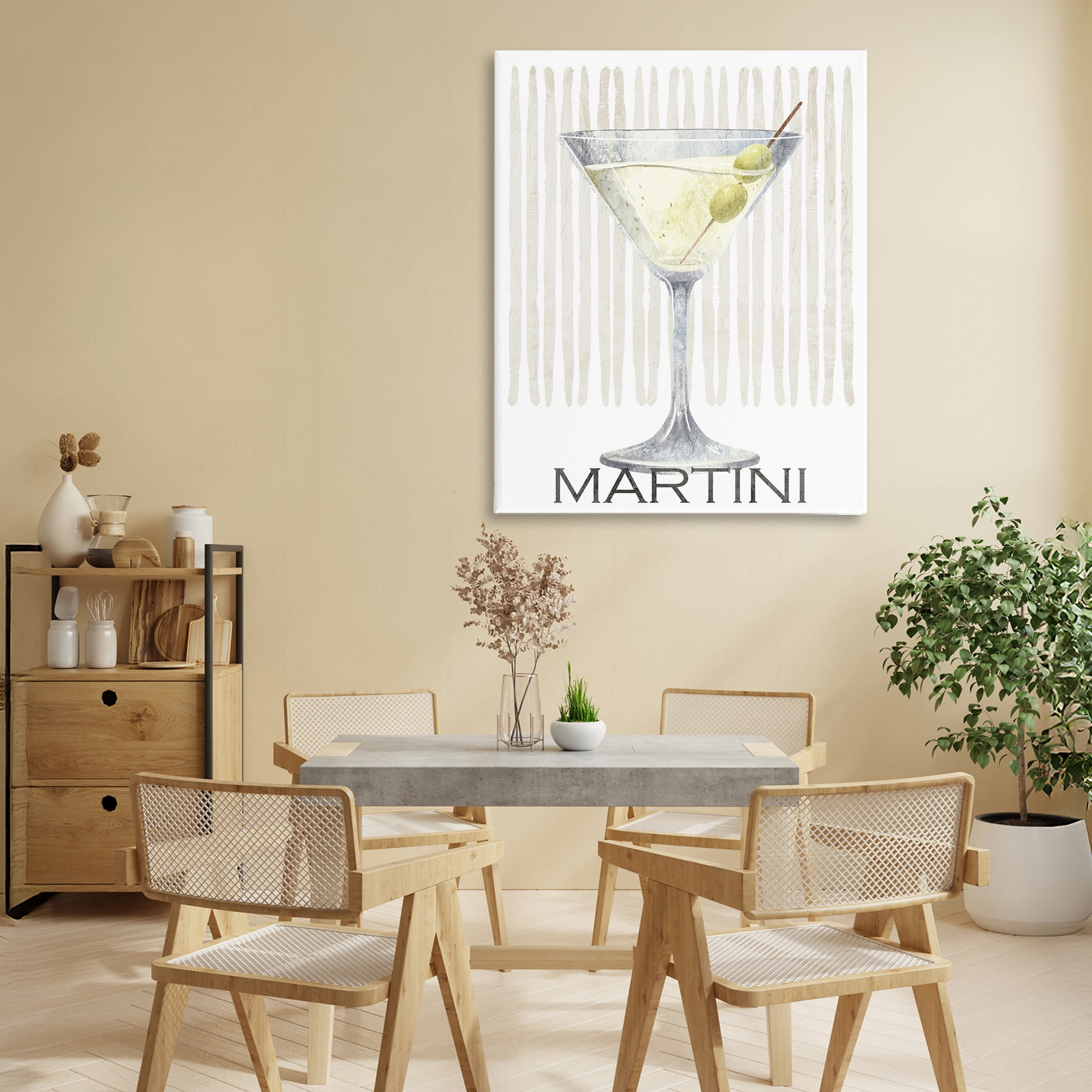 Stupell Industries Subtle Martini Drink Canvas Wall Art, design by Kim Allen