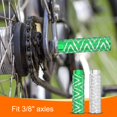 thumbnail image 5 of Uxcell 2 Pairs Bike Pegs Aluminum Alloy Rear Stunt Pegs Anti-Skid Foot Pedals fit 3/8" Axles for Mountain Bike BMX, Green & Silver, 5 of 6