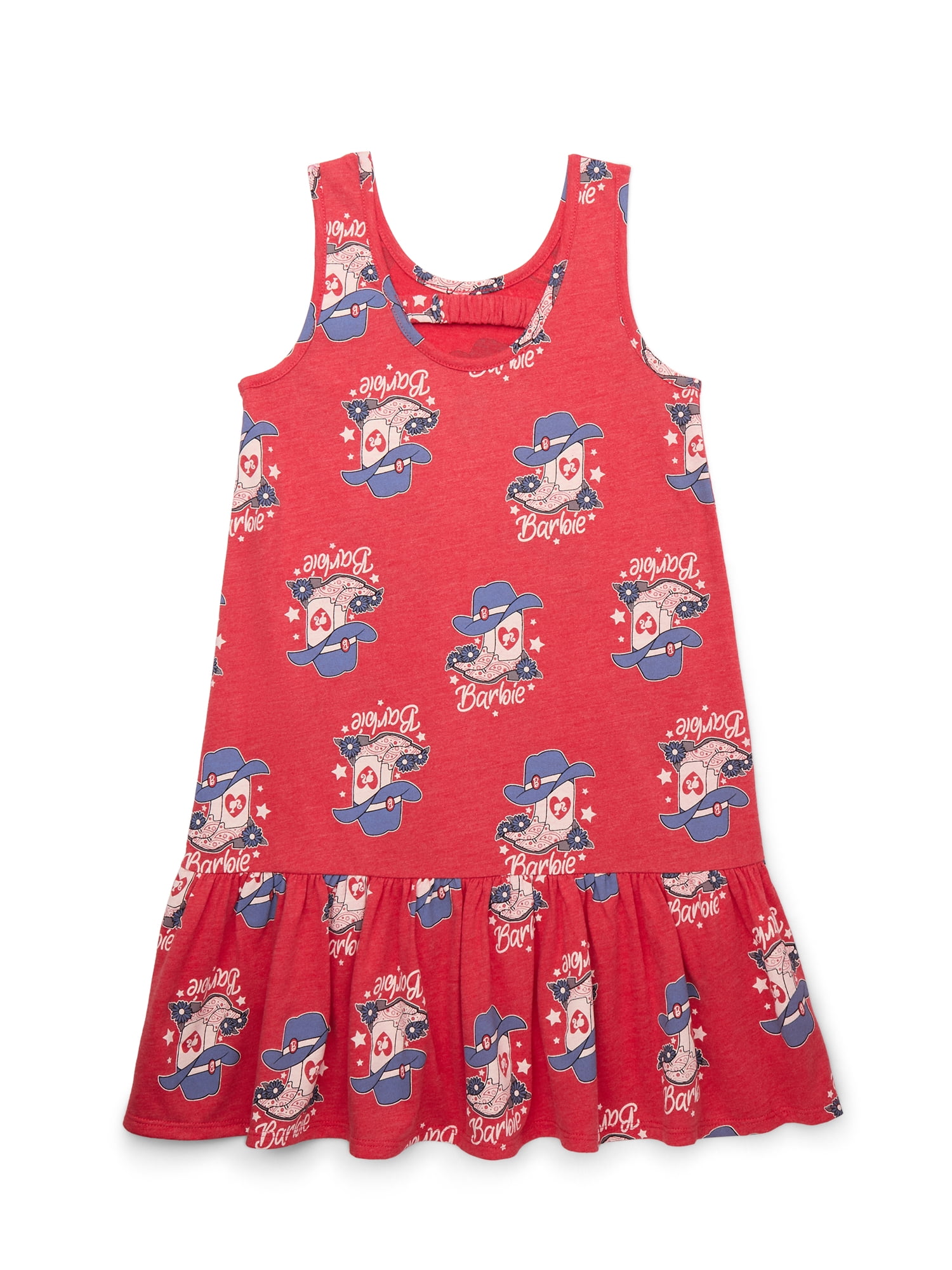 Barbie Girls Tank Printed Dropwaist Dress, Sizes 4-12