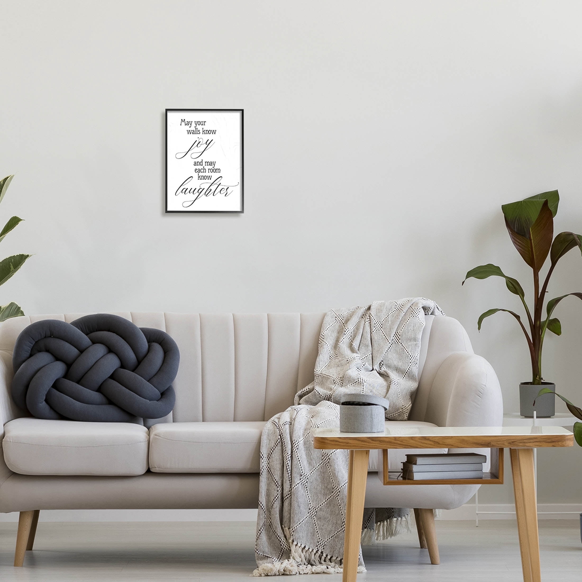 May Your Walls Know Joy Uplifting Phrase Inspirational Graphic Art Black Framed Art Print Wall Art