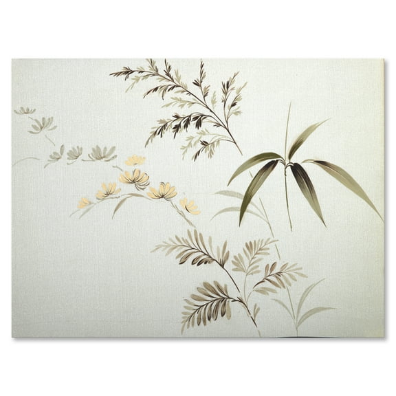 Designart ' Abstract Retro Drawing of Flowers III ' Vintage Canvas Wall Art Print