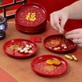 thumbnail image 2 of Red Large Capacity New Year Fruit Tray Plastic Exquisite Candy Storage Box Dessert Nuts Tea Table Snacks Tray D, 2 of 6