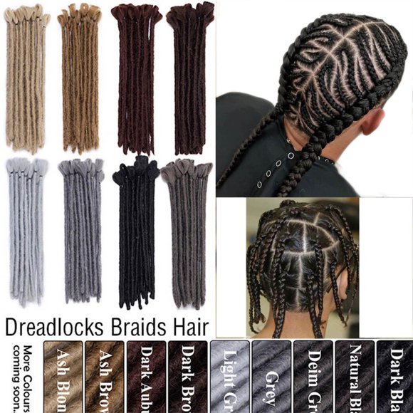 12” Soft Short Dreadlocks Dreads Handmade Crochet Braids Afro Braiding Locs Hair Extensions Dark black 25g
